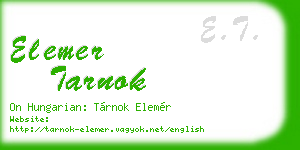elemer tarnok business card